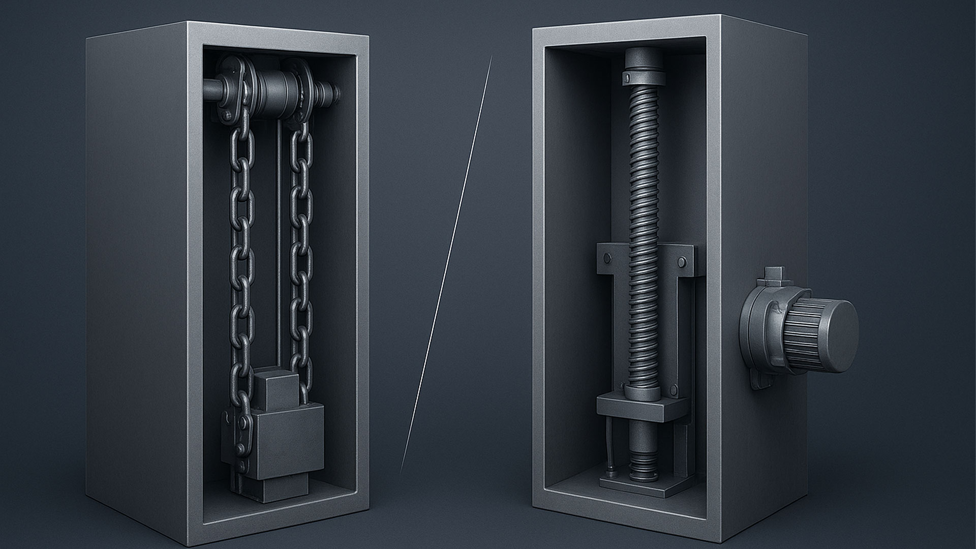 گاوصندوق آسانسوری زنجیری و پیچی (بال اسکرو)